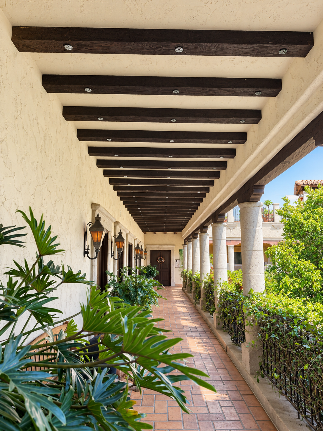 Covered walkway at the Coastal Mind & Wellness office property in San Diego.